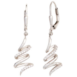 Ohrhänger. 925 Silber. Klappbrisuren. Zirkonia