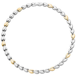 Collier. Edelstahl. Herzen. Bicolor.