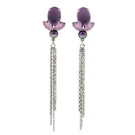 Ohrstecker. Acrylsteine u. Swarovski-Kristalle. Lila.