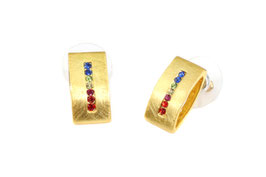 Ohrstecker. Gold. Multicolor-Kristalle.