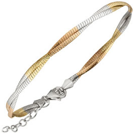Armband. 925 Sterling Silber. Tricolor.