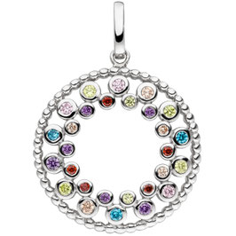 Anhänger. 925 Sterling Silber. Bunte Zirkonia