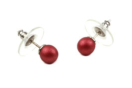Ohrstecker. 6 mm. Metallic Rot.