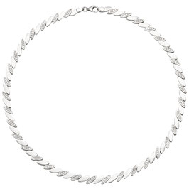 Collier. 925 Sterling Silber. 144 Zirkonia.
