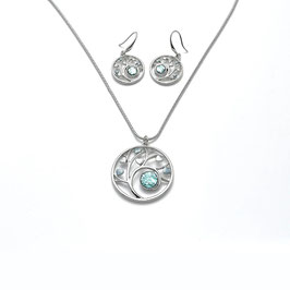Schmuck-Set. Collier u. Ohrhänger. Lebensbaum