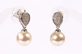Ohrstecker als Hänger. MK-Perle. Swarovski-Kristalle