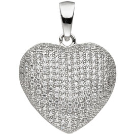 Anhänger. Herz. 925 Sterling Silber. Zirkonia.