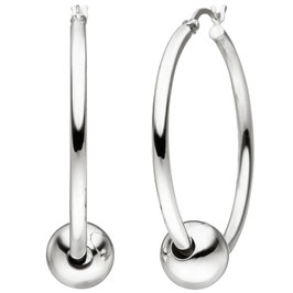 Creolen. Kugel. 925 Sterling Silber.