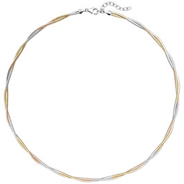 Collier. 925 Sterling Silber. Bicolor.