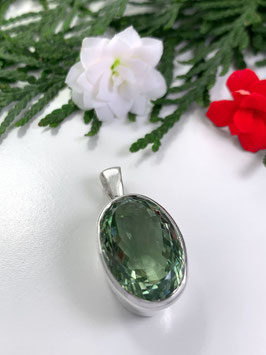 Anhänger. Echter Edelstein. Prasiolith. 925 Silber.