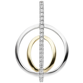 Anhänger. 925 Silber. Bicolor. Zirkonia.
