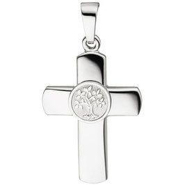 Kreuz "Lebensbaum". Anhänger. 925 Sterling Silber.