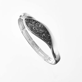 Armband. Versilbert. Mehrfarbige Kristallsteinchen.