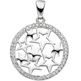 Anhänger. "Sterne". 925 Silber. Zirkonia.