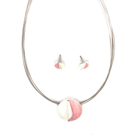 Schmuck-Set. 2-tlg. Silber, rosé.