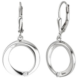 Ohrhänger. 925 Silber. Zirkonia. Klappbrisuren.
