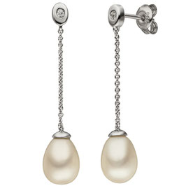 Ohrstecker-Hänger. 925 Silber. Perlen.