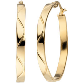 Creolole. Edelstahl. Gold. 34 mm.