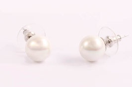 Ohrstecker, MK-Perle, 10 mm, weiss
