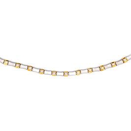 Armband. Bicolor. Farbl. Zirkonia