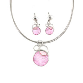 Schmuck-Set. 2-tlg. Rosé. Silber.