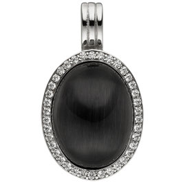 Anhänger. Einhänger. Oval. 925 Silber. "Mondstein". Zirkonia