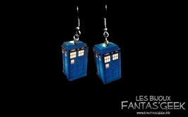 Boucles d'oreilles Tardis 2D