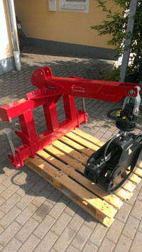 OG 12 0,87 m Hydraulische Verladezangenset mit Euro- und Dreipunkt Anbaubock LH100