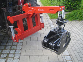 OG 22 1,30 m Hydraulische Verladezangenset mit LH 100 Euro- und Dreipunkt Anbaubock