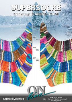 SUPERSOCKE 8-FACH SORT.353 MERINO-COLOR