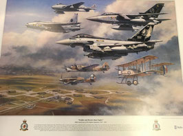 Aviation Art Print - RAF No. XI Fighter Squadron - Centenary by Ronald Wong