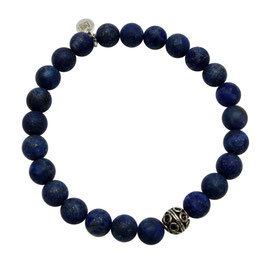 Männer Armband blau Lapislazuliperlen geschwärte Silberperle a-m-0091