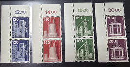1975 Industrie und Technik  4 schöne postfrische Werte im senkrechten Paar mit Eckrand oben links