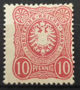 1880 10 Pfennig lebhaftrotkarmin postfrisch