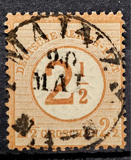 1874 Freimarke großer Brustschild 2 1/2 Groschen Aufdruckausgabe  gestempelt