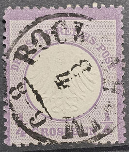 1872 Kleiner Brustschild 1/4 Groschen violett gestempelt