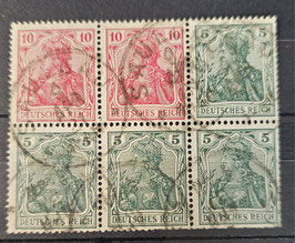 1919 Germania Heftchenblatt 2x10 und 6 x 5 Pfg. gestempelt HBlatt 23