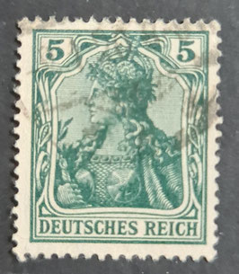 1915 Germania 5 Pfennig schwarzopalgrün  Michelnummer 85 IIe geprüft