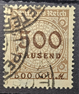 1923 Rosettenmuster Freimarke 500 Tausend braun grstempelt