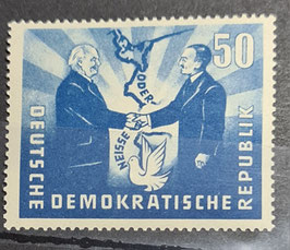 1951 Deutsch-polnische Freundschaft 50 Pf blau postfrisch