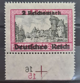 1939 Danzig Abschied Aufdruck 2 RM auf 2 G  postfrisch 729 PL