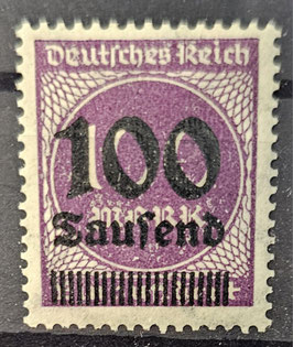 1923 Freimarken Überdruck auf Ziffern im Kreis 100 Tausend auf 100 purpur postfrisch