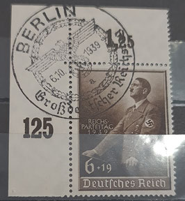 1939 Rednerpult Reichsparteitag mit Inschrift 6 -+ 19 Pfg.