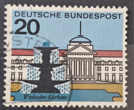 1964 Kurhaus Wiesbaden 20 Pfg gestempelt Plattenfehler I