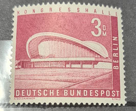 1956 Freimarken 3 Mark dunkelrosakarmin postfrisch