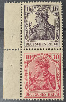 1919 Germania Zusammendruck 15 und 10 Pfg.