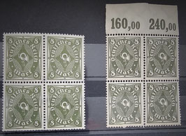 1922 8 Mark Inflation Posthorn Briefmarke Walzendruck Rollenbahnbogen Paar oder Viererblock