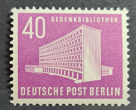 1954 Freimarken Berliner Bauten 40 Pfg Amerika Gedenkbibliothek lila,  postfrisch