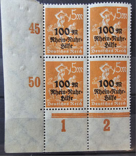 1923 Rhein und Ruhrhilfe Aufdruckausgabe auf 5 Mark Arbeiter **