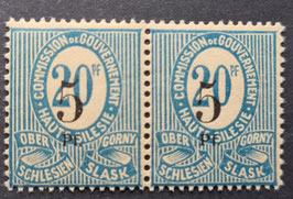 1920 Freimarken Provisorien 5 Pf Aufdruck schwarz auf 20 Pf dunkelgraublau